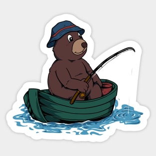 Bear fishing Sticker